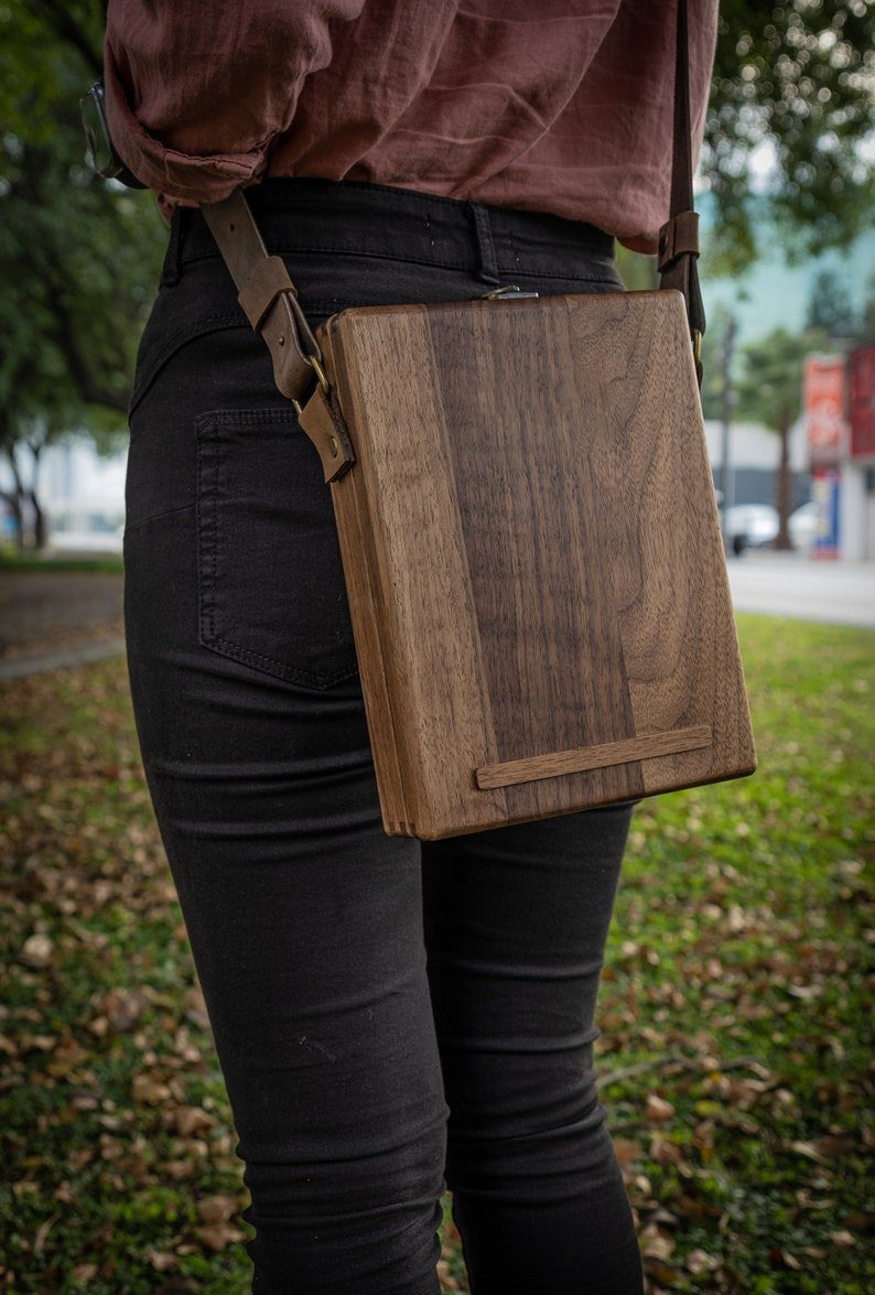The Writers Messenger Wood Satchel
