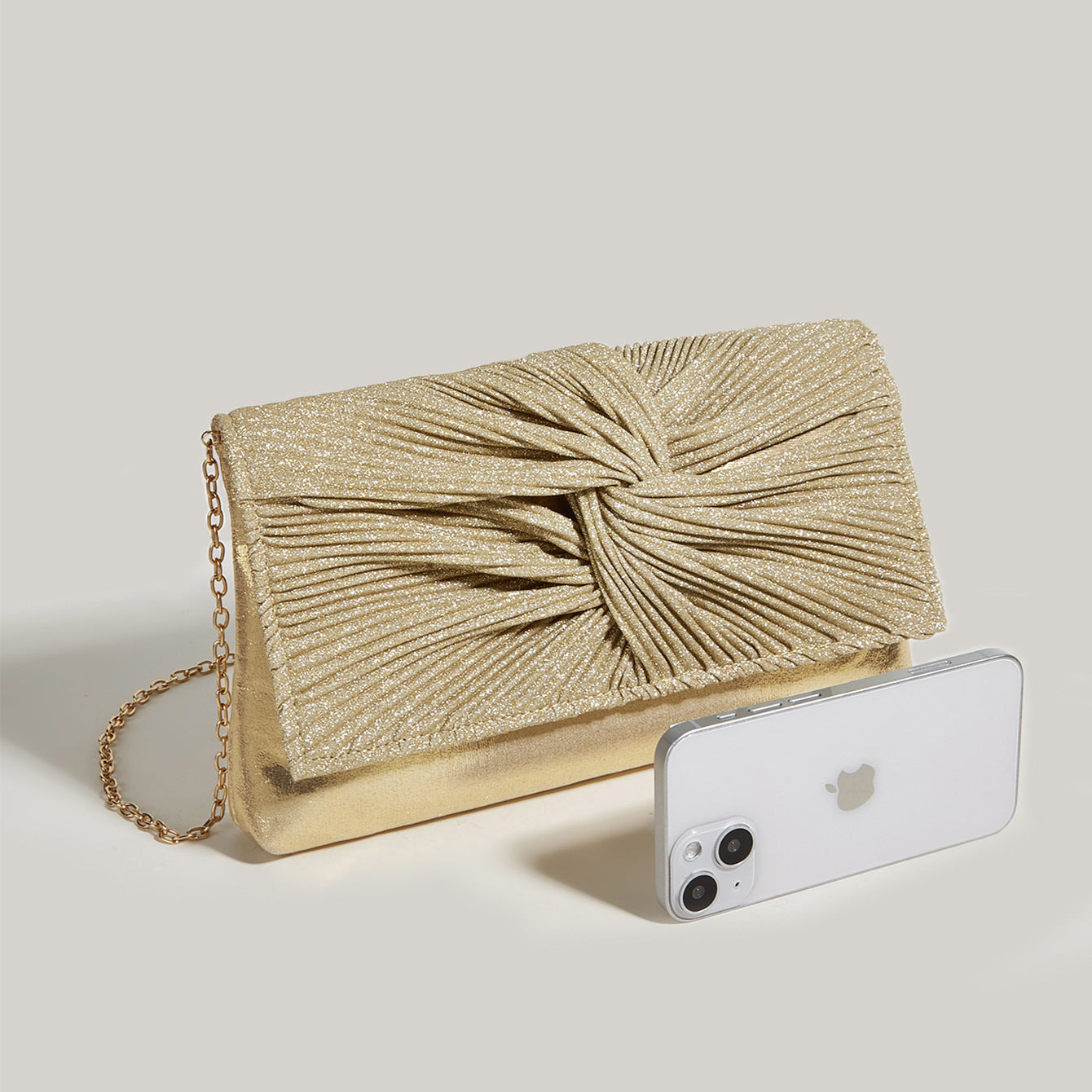 The Pleated Shiny Clutch