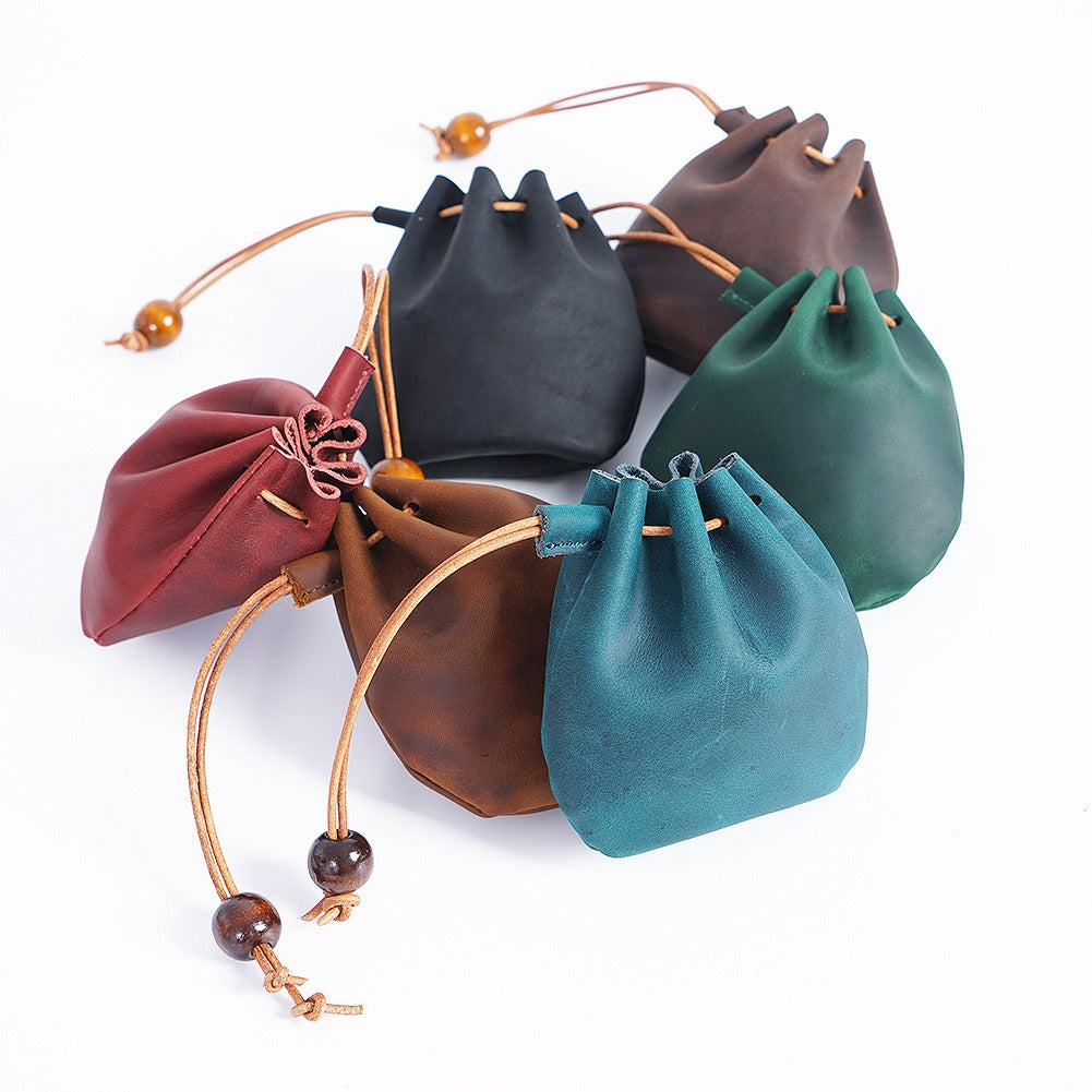 The Vintage Leather Drawstring Purse