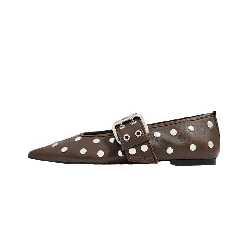 The Soft Leather Rivet Mule