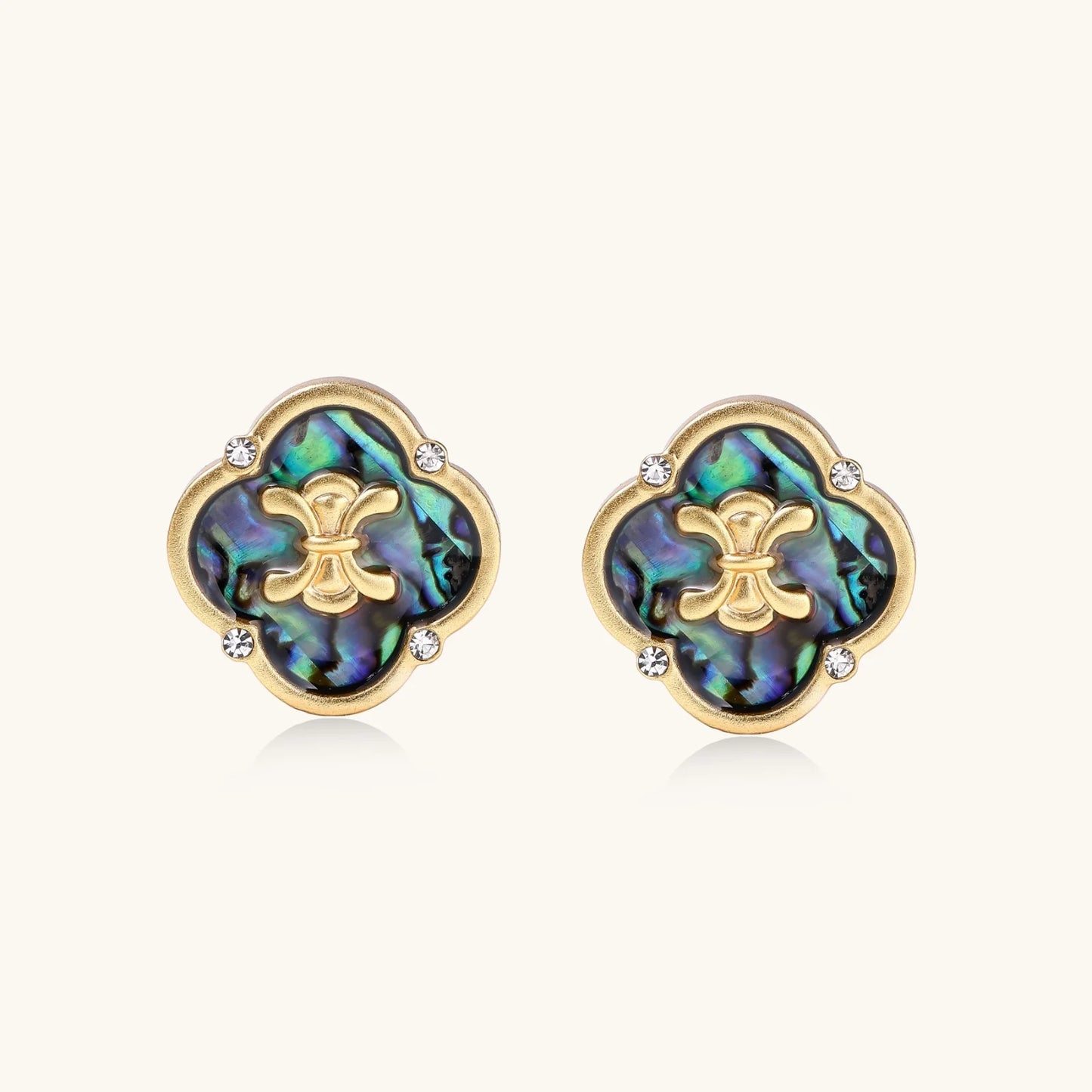 Mystic Shell Quatrefoil Studs