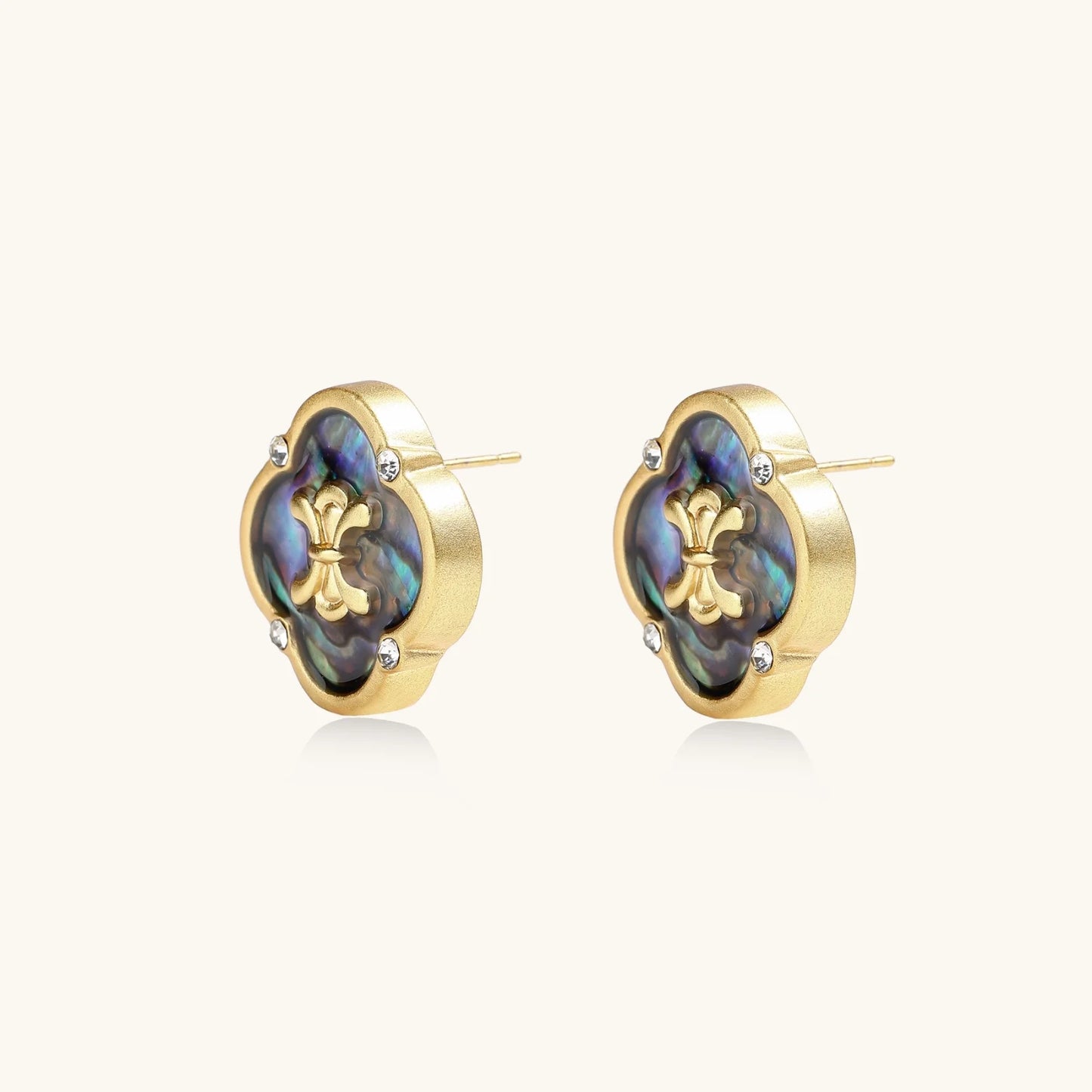 Mystic Shell Quatrefoil Studs