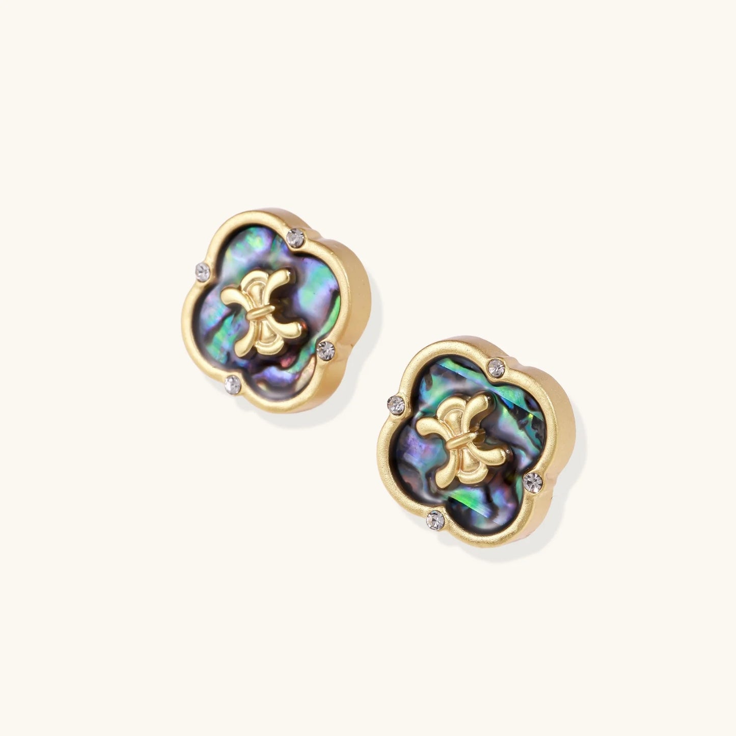 Mystic Shell Quatrefoil Studs