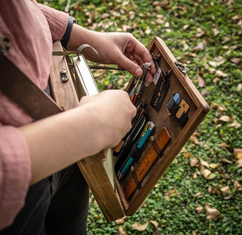 The Writers Messenger Wood Satchel
