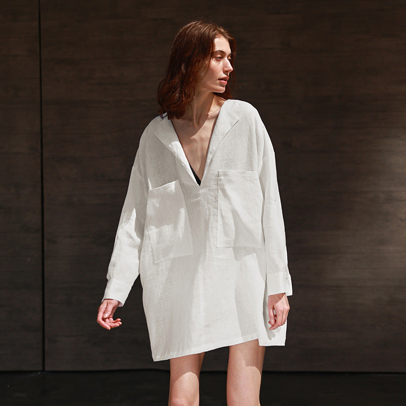 The Vintage Hemp Linen Shirt Dress