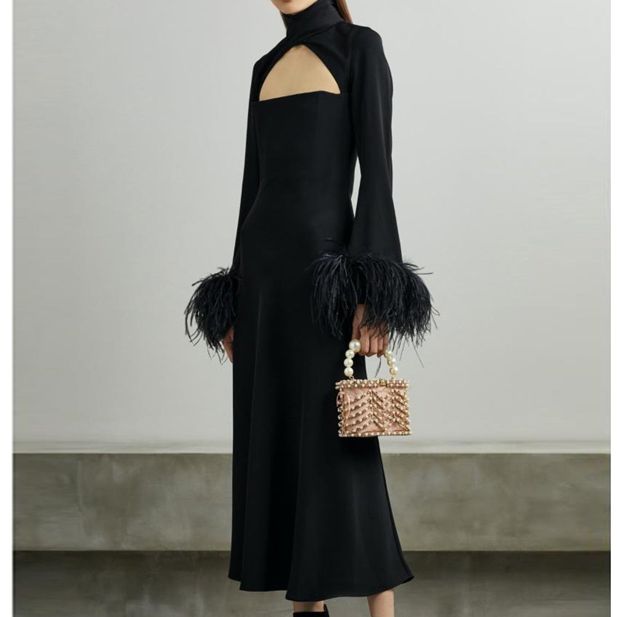 The Black Ostrich Feather Dress