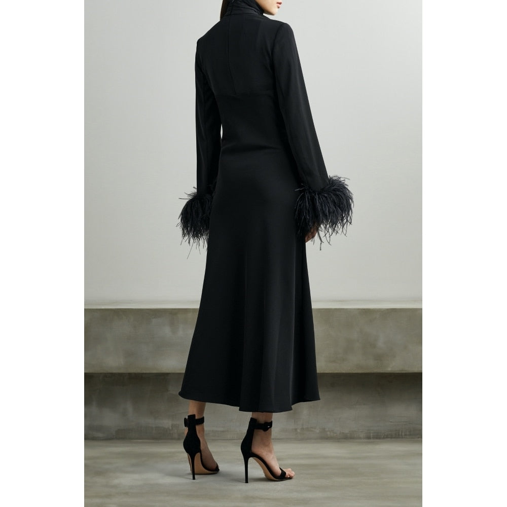 The Black Ostrich Feather Dress