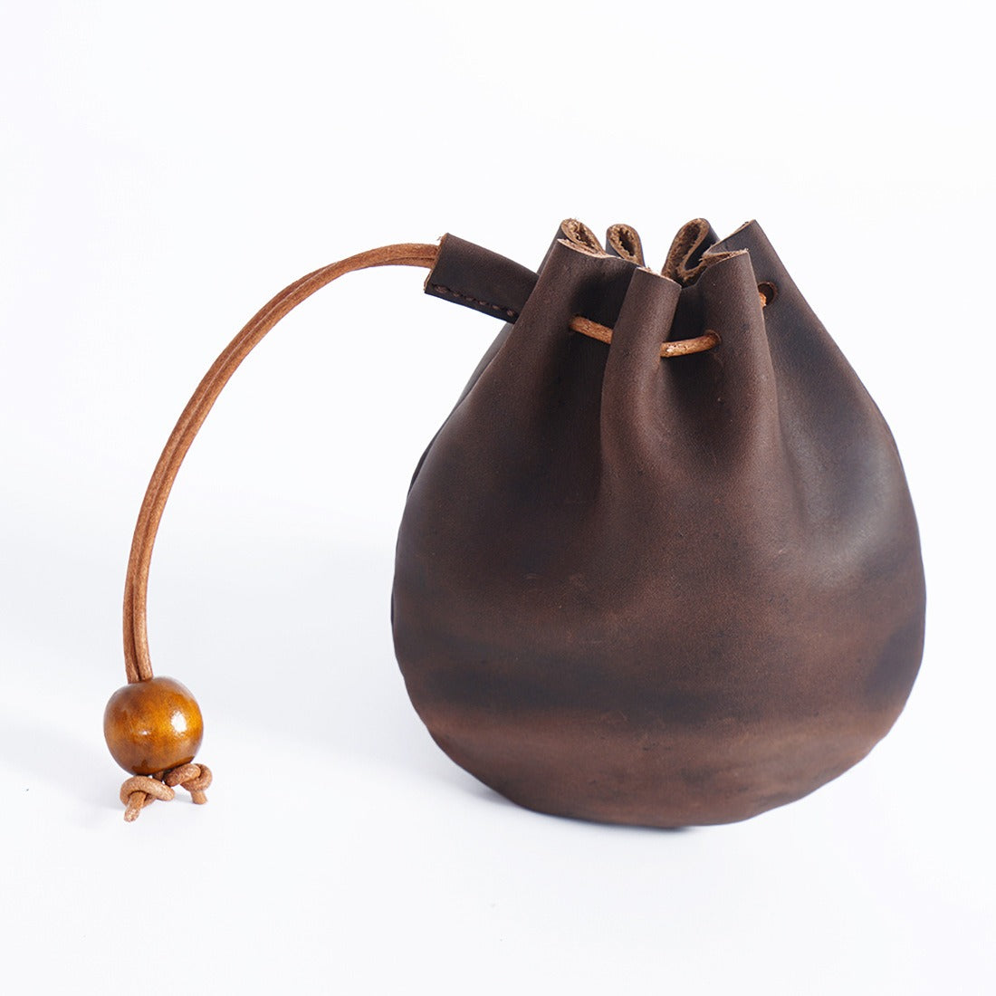 The Vintage Leather Drawstring Purse