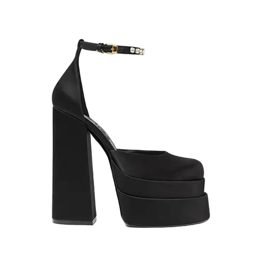 The Black Satin Platform