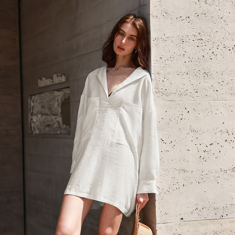 The Vintage Hemp Linen Shirt Dress