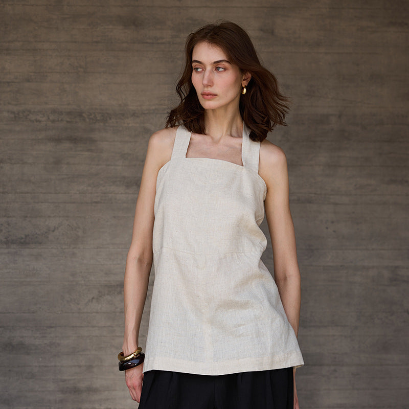 The Pure Linen Halterneck Camisole