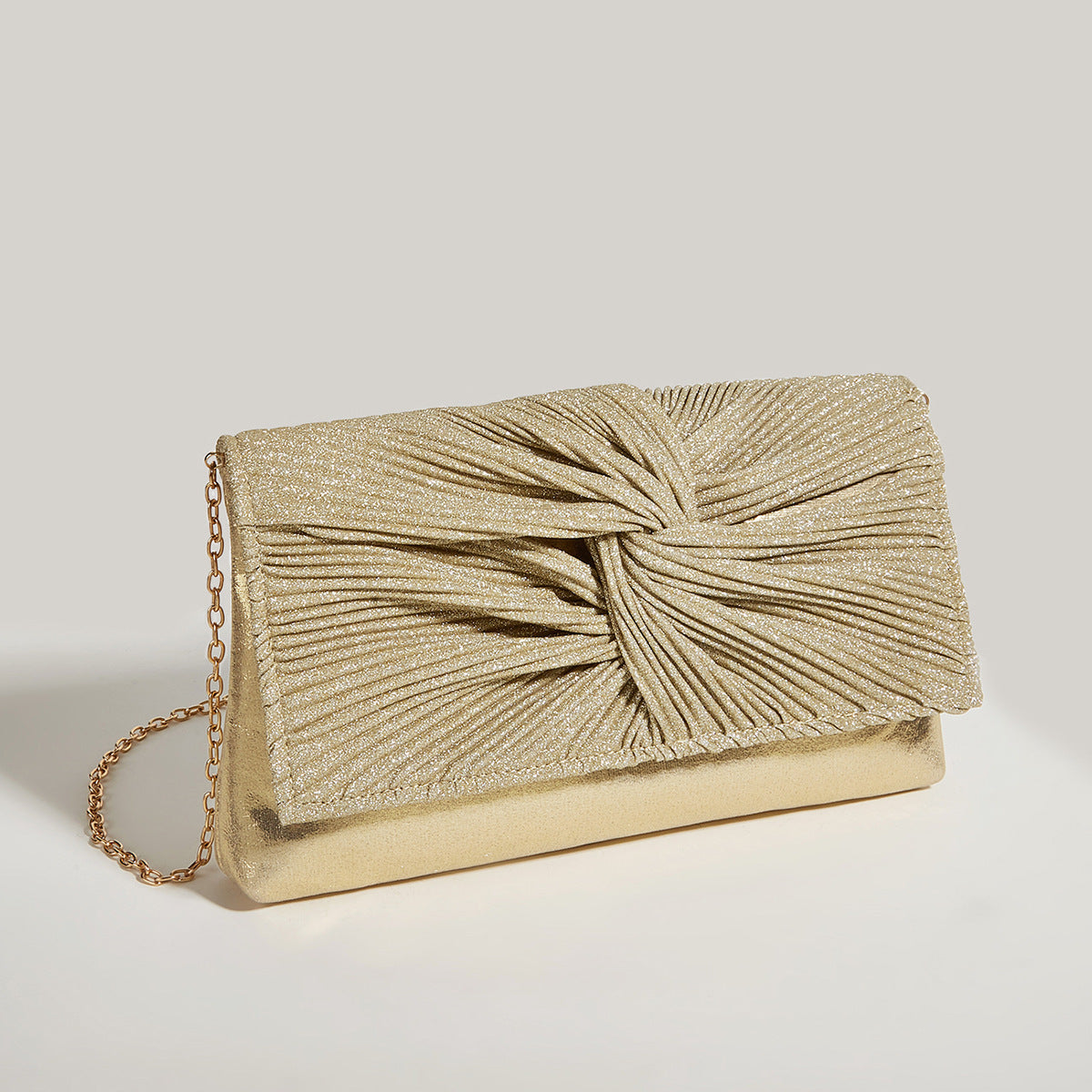 The Pleated Shiny Clutch