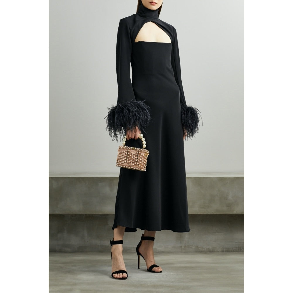 The Black Ostrich Feather Dress