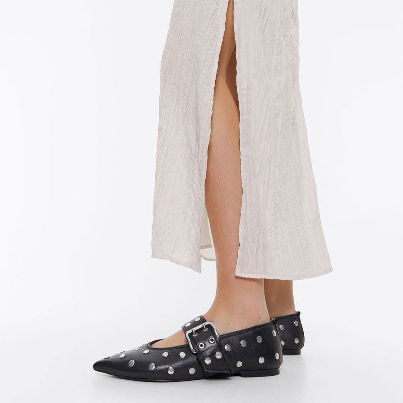 The Soft Leather Rivet Mule